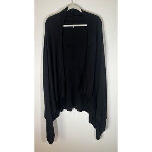Vintage Lululemon black shawl wrap long slv cardigan sweater L cabincore cozy